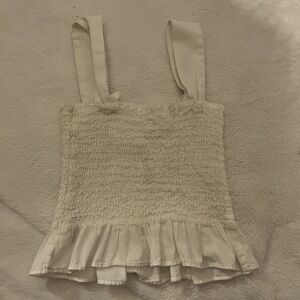 white cream summer crop top shirt